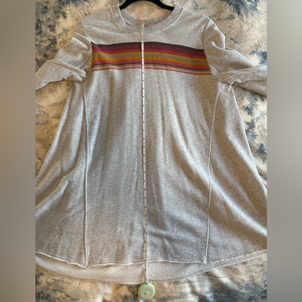 RARE Free People Sweatshirt Dress with Striped Accent - EUC - Picture 7 of 9
